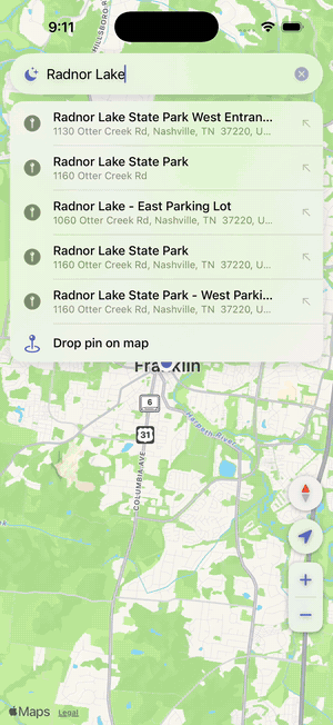 Screen recording of planning a calm route in LullaRoute.